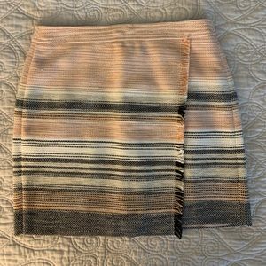 Summer tweed faux wrap skirt